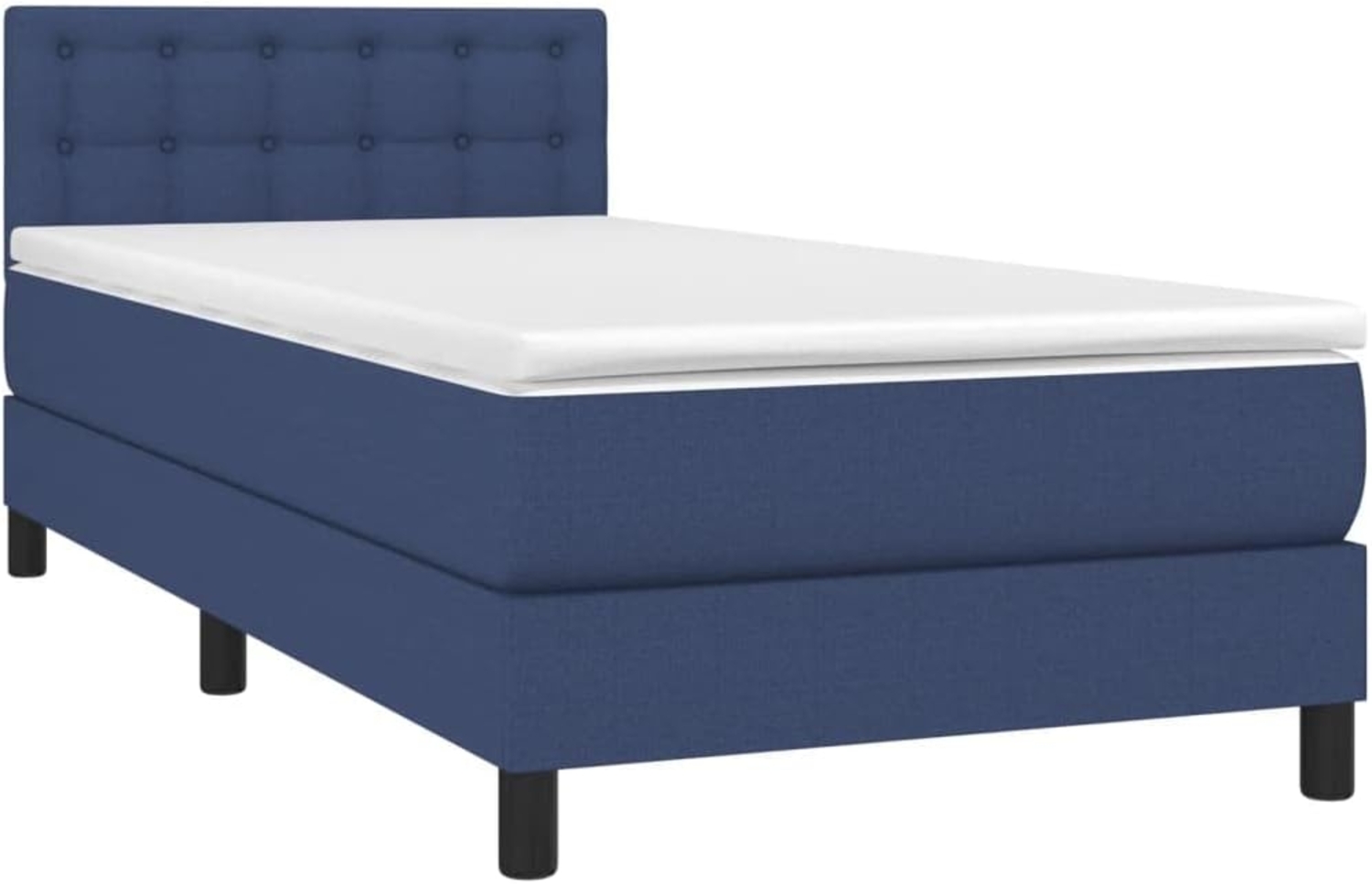 vidaXL Boxspringbett mit Matratze & LED Blau 90x200 cm Stoff 3133451 Bild 1
