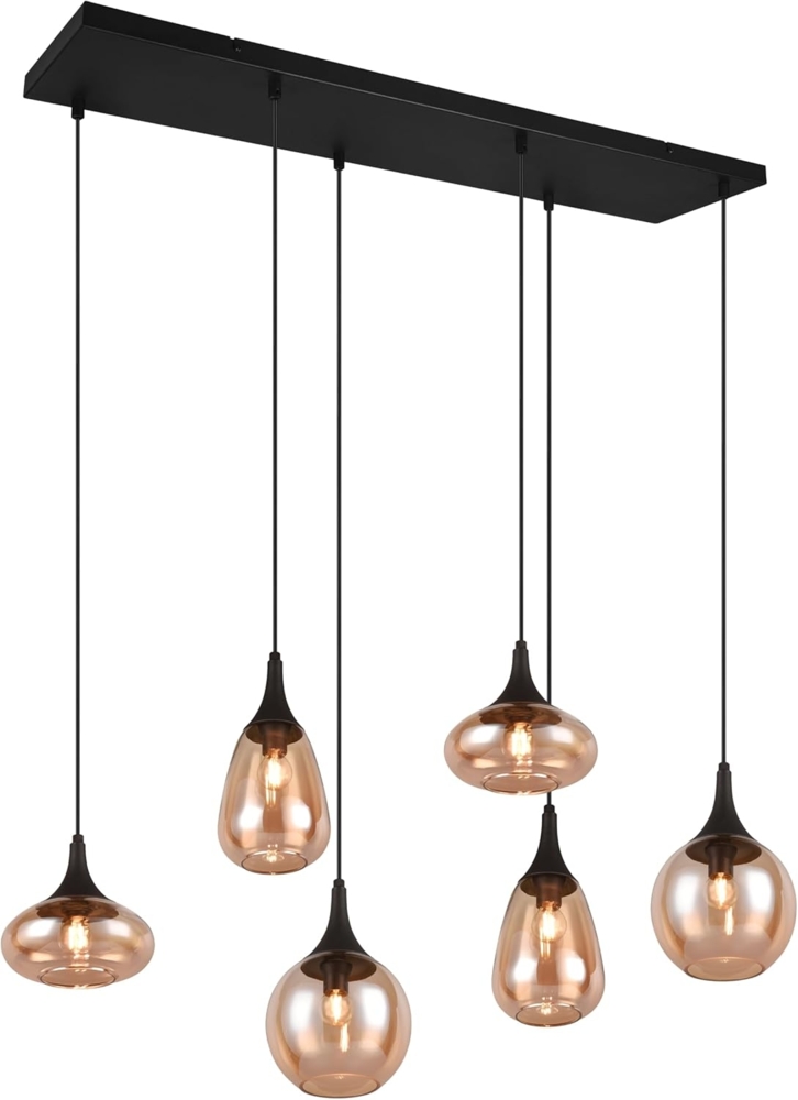 Pendelleuchte LUMINA 6-flammig, Glas amberfarbig, Breite 93cm Bild 1