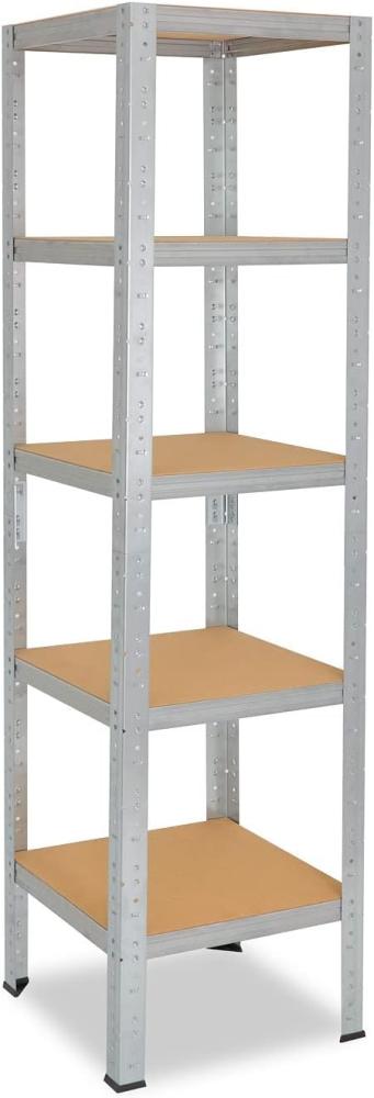 shelfplaza Schwerlastregal HOME, 200x50x50cm verzinkt, Metallregal mit 5 Böden, als Kellerregal, Garagenregal, Werkstattregal oder Lagerregal, Steckregal Metall mit 175kg Tragkraft Bild 1