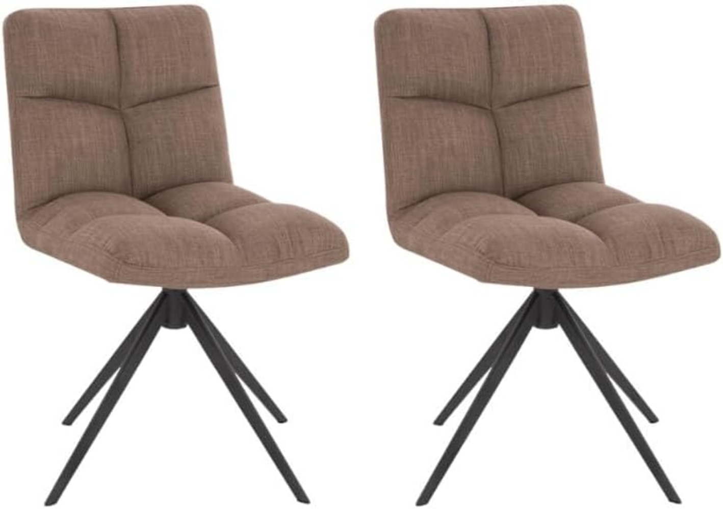 HOME DELUXE Esszimmerstuhl drehbar Webstoff NODA – 2er Set Grau / Braun Bild 1