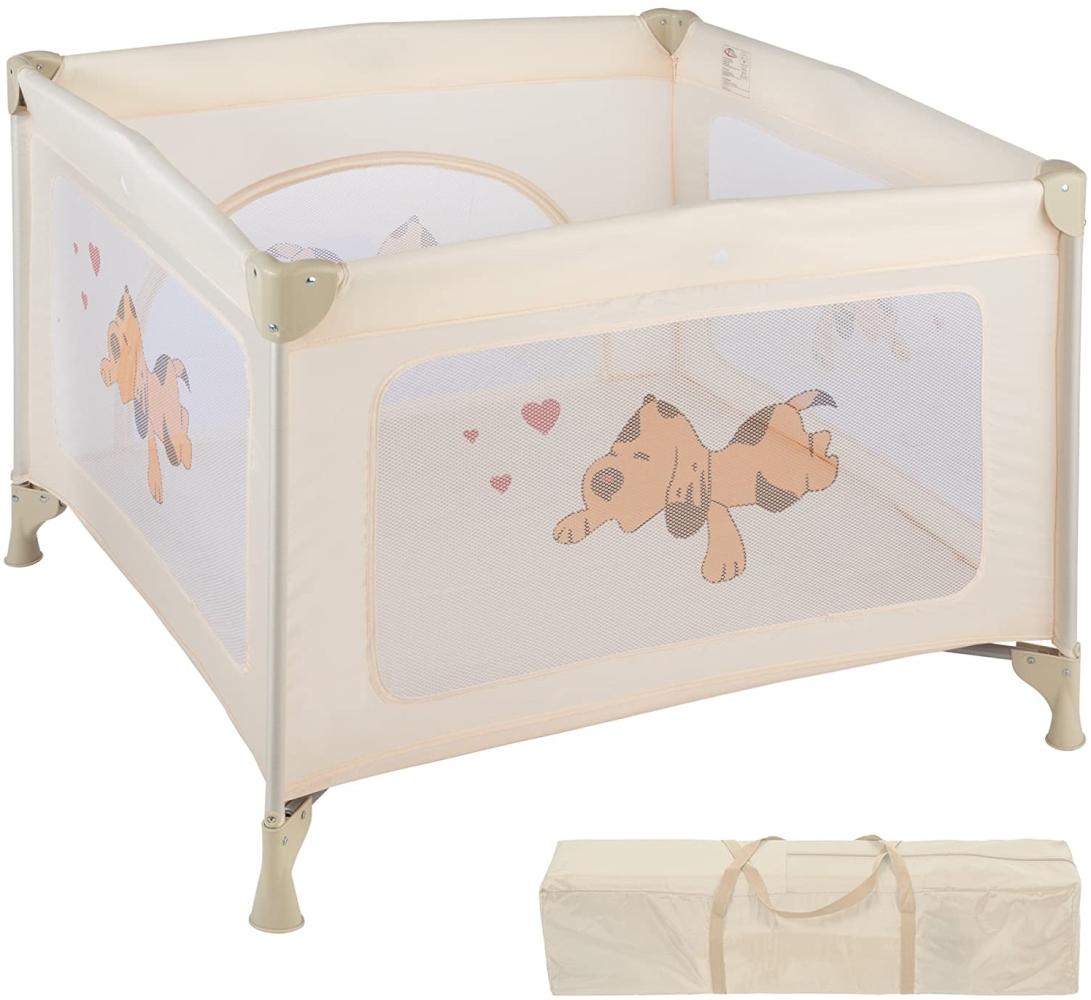 TecTake Kinder Reisebett Laufstall mit Babyeinlage - diverse Farben - (Beige | Nr. 402208) Bild 1