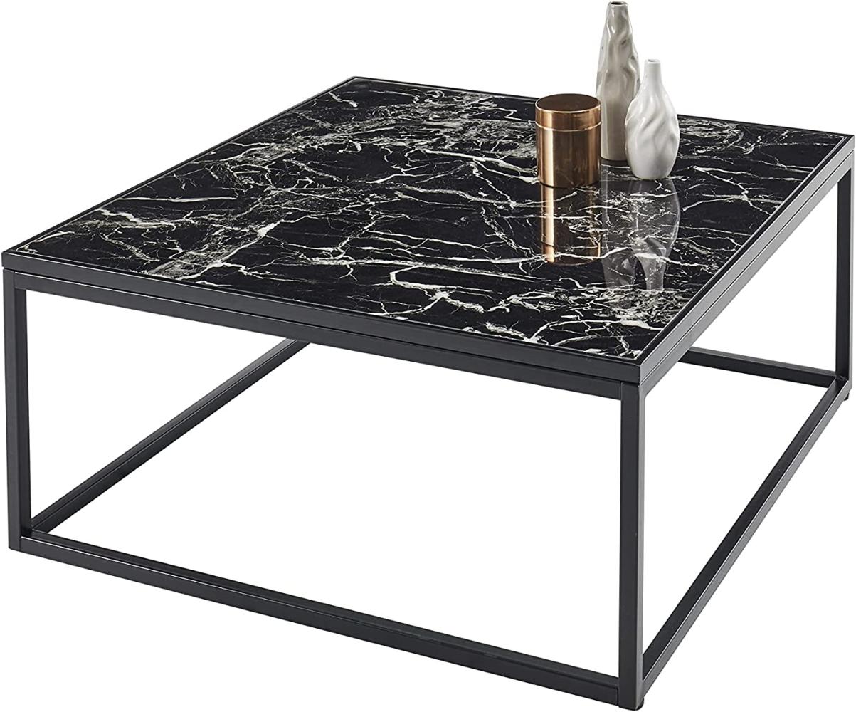 Beistelltisch >Morini< (B/H/T: 80 x 37 x 80 cm) in Marmoroptik schwarz, schwarz Bild 1