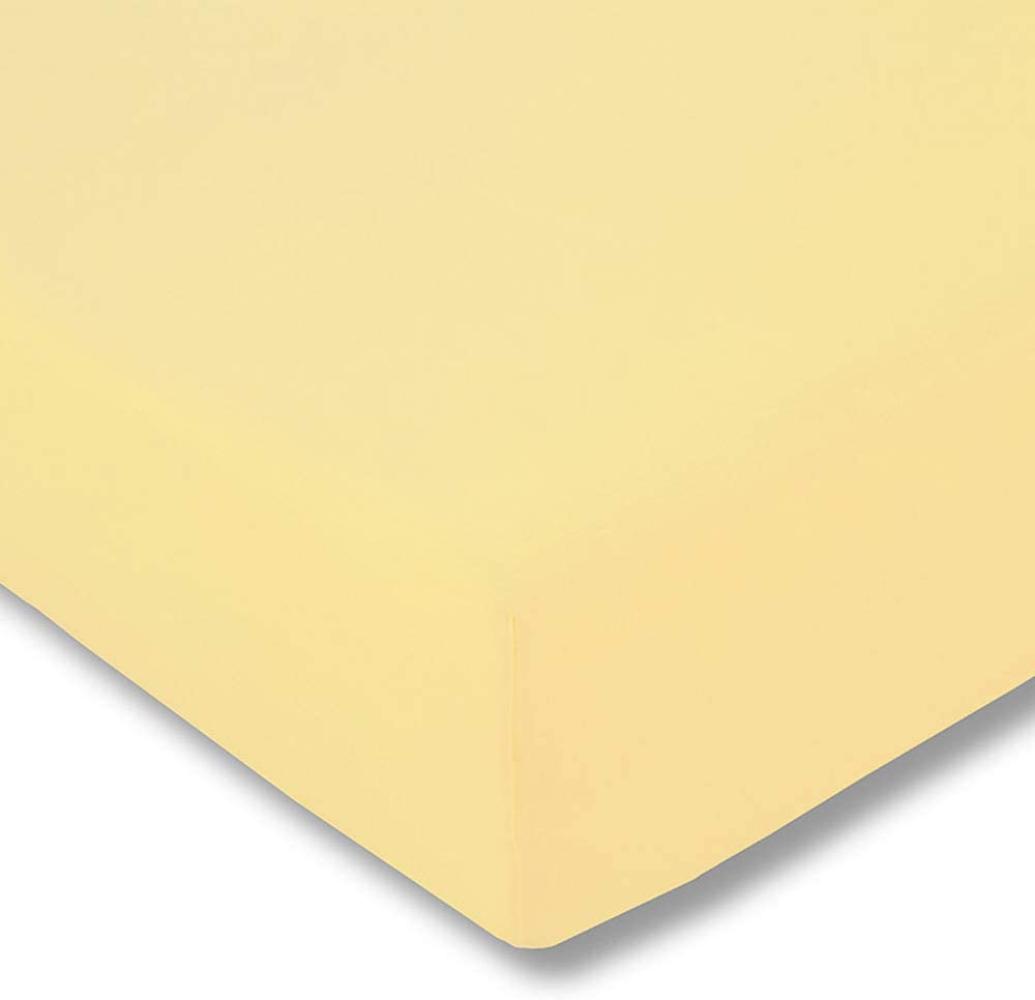 ESTELLA Spannbetttuch Zwirnjersey | quitte | 100x200 cm | passend für Matratzen 90-120 cm (Breite) x 200-220 cm (Länge) | trocknerfest und bügelfrei | 97% Baumwolle 3% Elastan Bild 1