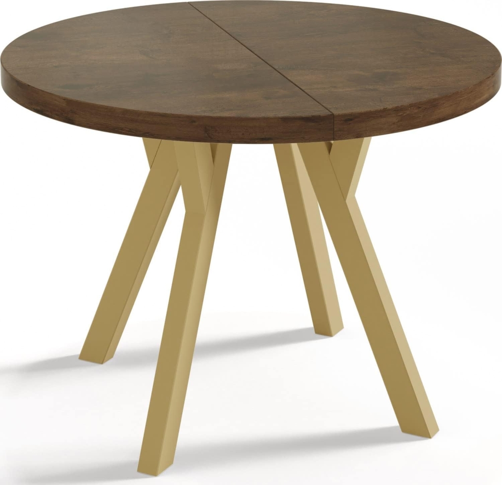 WFL GROUP Esstisch Mateo, Runde Loft Esstisch Ausziehbar Bild 1