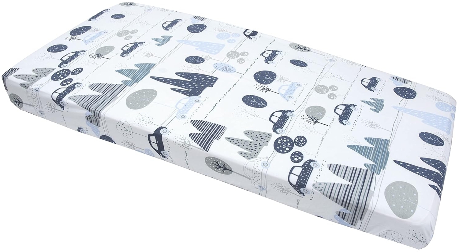 Medi Partners Spannbettlaken 60x120 Baby Bettlaken Kinderbett Spannbetttuch 100% Baumwolle - Fitted Kinder Sheet Bettwäsche Babymatratze Schlafsack Babybett (Retro-Autos) Bild 1