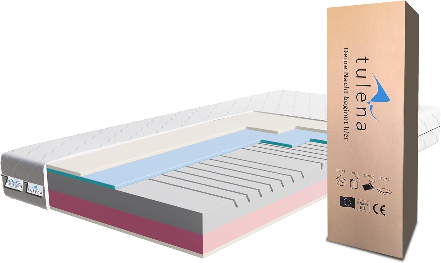 NOX Matratze 180x200 Komfortschaum mittelfest H3 + H4 Comfort 21 cm | 30 Nächte Probeschlafen | Rollmatratze | Kaltschaum Matratze | Wendematratze | Antibakterieller Bezug mit Reißverschluss Bild 1