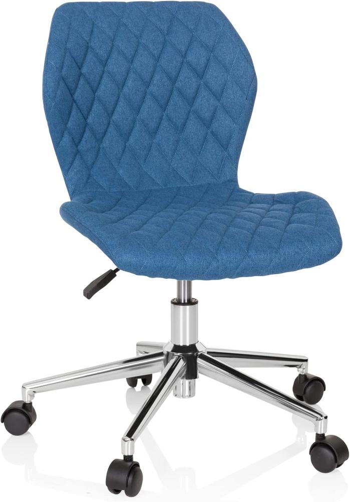 hjh OFFICE 670952 Kinder- und Jugendstuhl Joy II Stoff Blau Schreibtischsessel mit Rollen, mitwachsend Bild 1