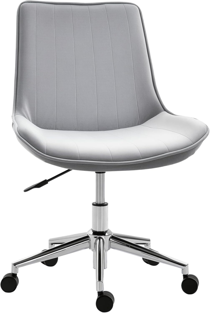 HOMCOM Bürostuhl Schreibtischstuhl Drehstuhl drehbar Höhenverstellbar 360°, Samtstoff, 52,5 x 60 x 82-91 cm Bild 1