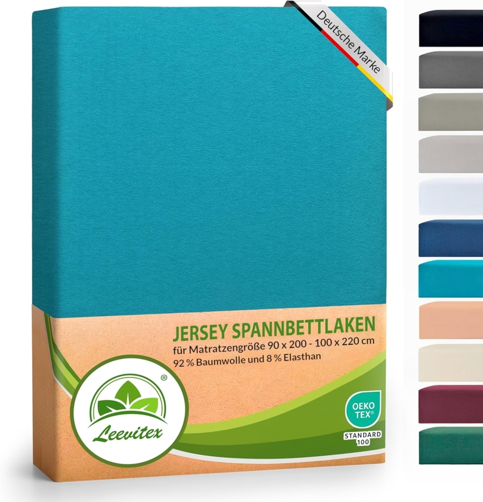 leevitex® Spannbettlaken Luxus Elasthan Jersey Spannbettlaken, Gummizug: Rundum-Gummizug Bild 1