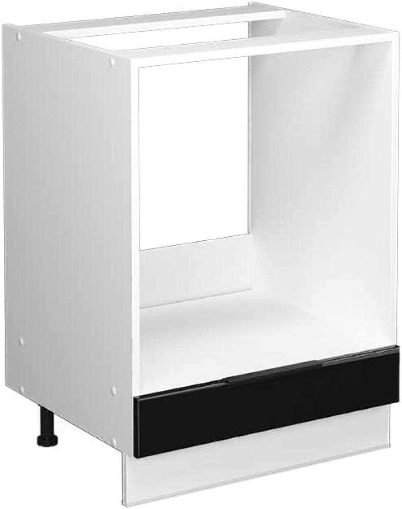 Vicco Herdschrank Küchenschrank Küchenmöbel Fame-Line Weiß Schwarz 60 cm modern Hochglanz Bild 1