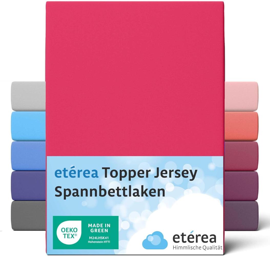 etérea Jersey Topper Spannbettlaken Spannbetttuch Pink 180x200 - 200x200 cm Bild 1