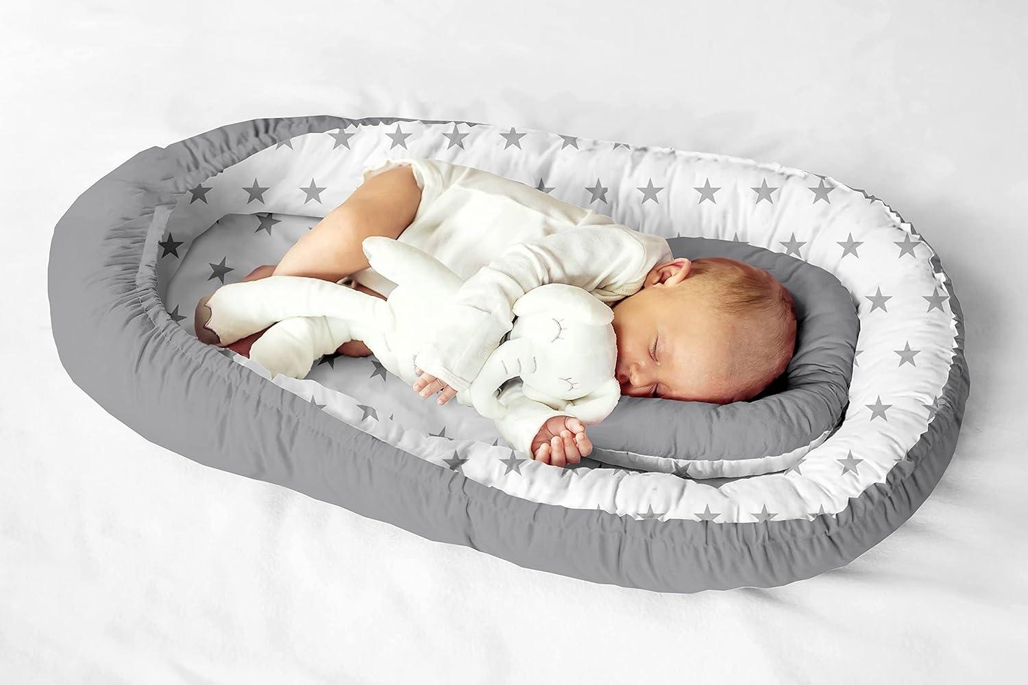 KOSPU Babynest grau/weiß Sterne 80x70cm Bild 1