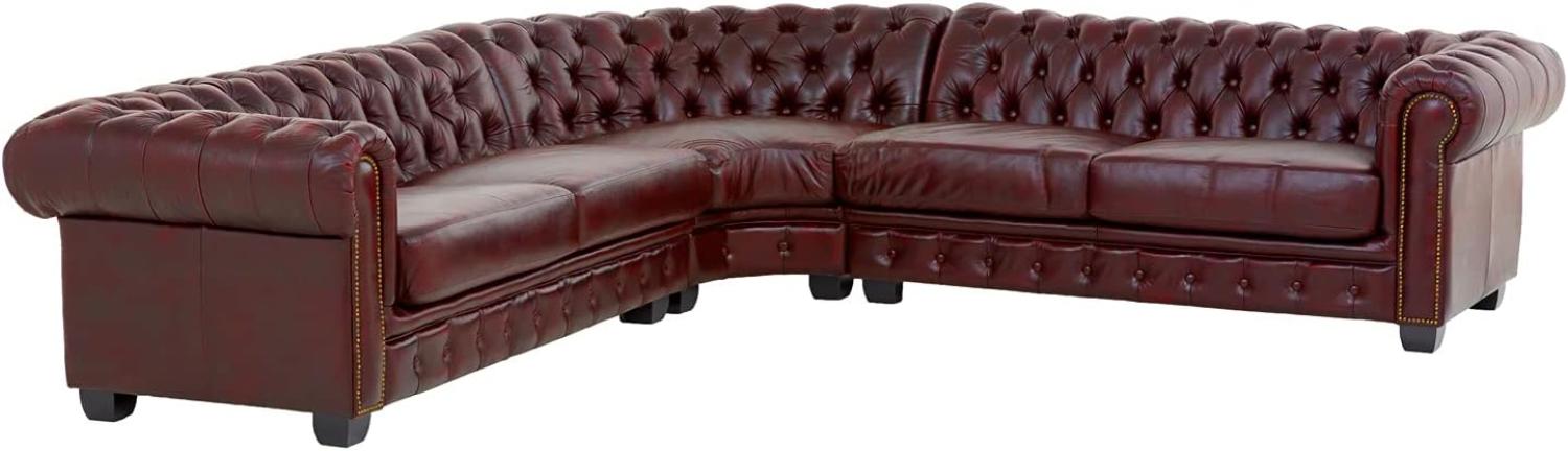 Ecksofa Chesterfield III rot Bild 1