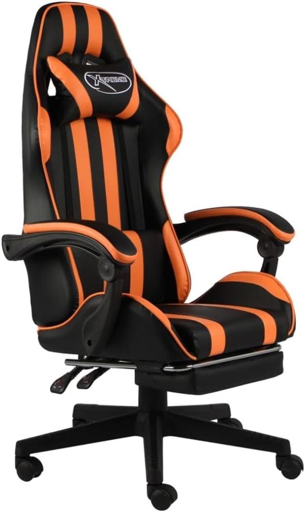 vidaXL Gaming-Stuhl mit Fußstütze Schwarz und Orange Kunstleder [20532] Bild 1