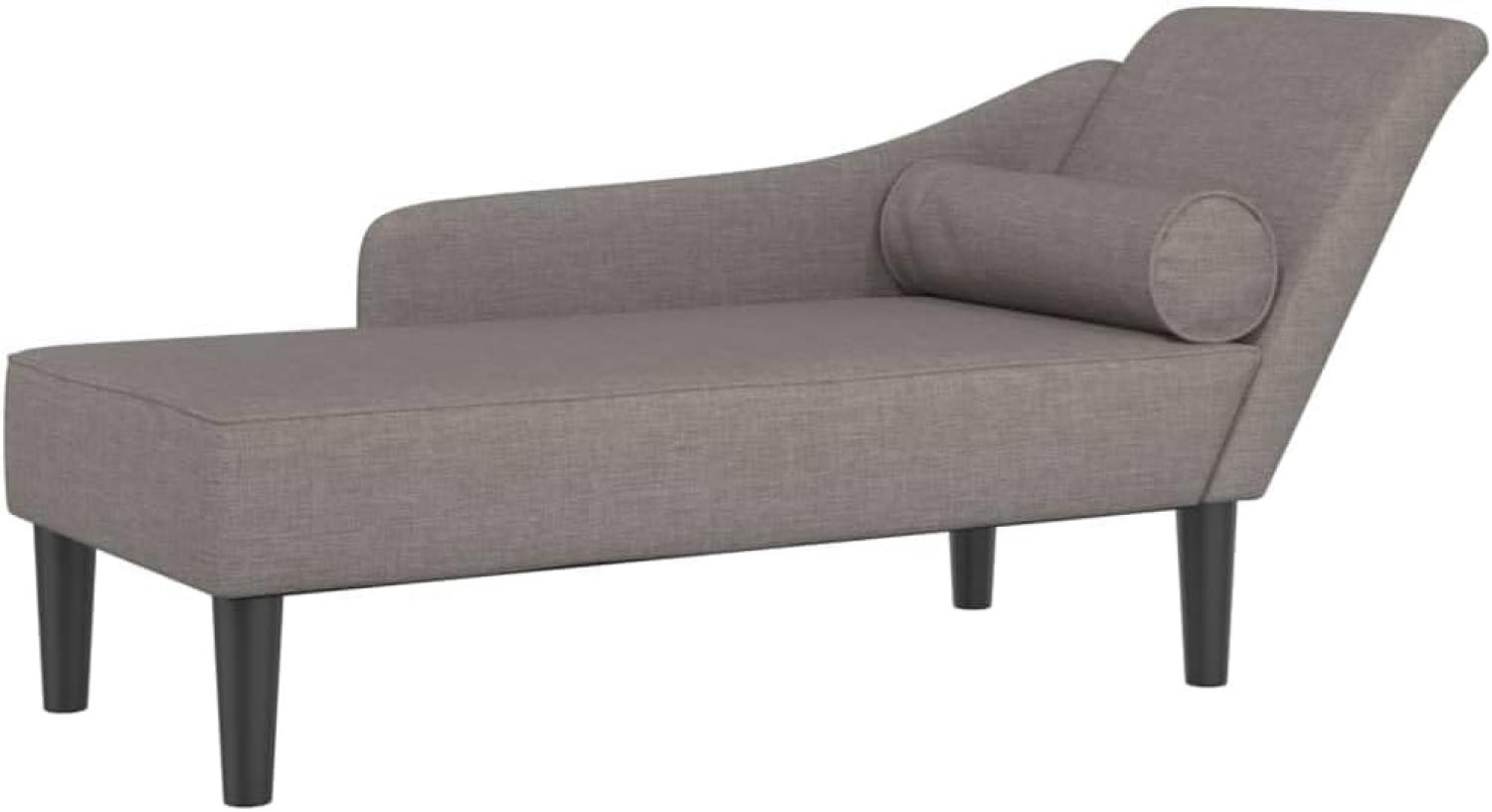 vidaXL Chaiselongue mit Kissen Taupe Stoff Bild 1