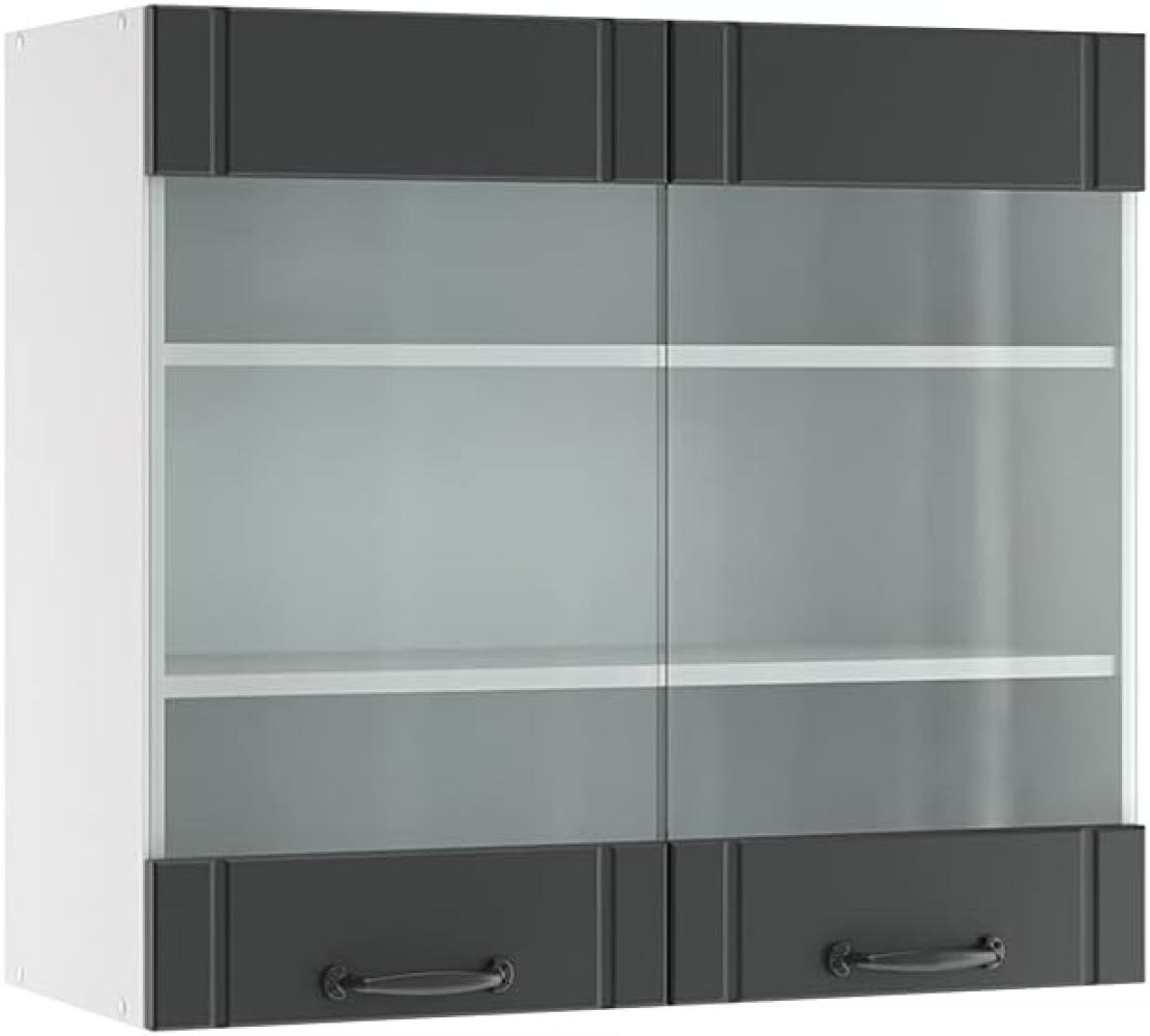 Vicco Hängeglasschrank 80 cm FAME Line Küchenschrank Küchenzeile Landhaus Anthrazit Bild 1