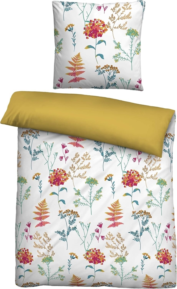 biberna Mako-Satin Bettwäsche GRAESTER, Weiß, 1x 155x220 cm + 1x 80x80 cm Bild 1