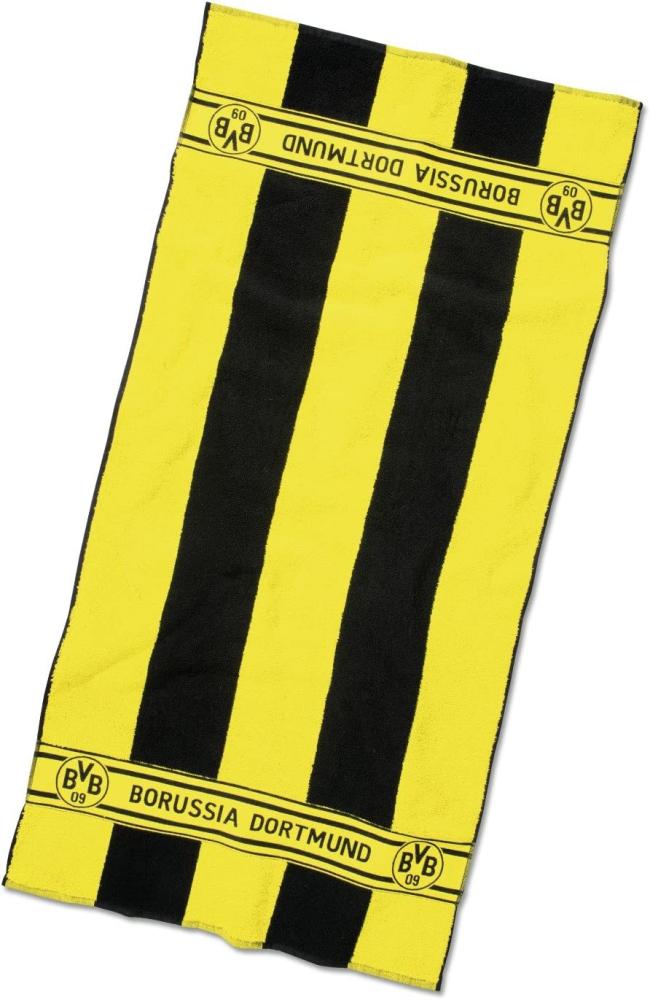 Borussia Dortmund, BVB-Duschtuch mit Blockstreifen, Schwarz / Gelb, 70x140cm Bild 1