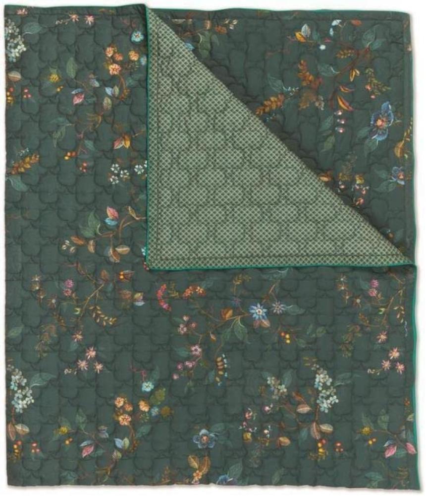 PiP Studio Wohndecke Kawai Flower dunkelgrün | 180x260 cm Bild 1