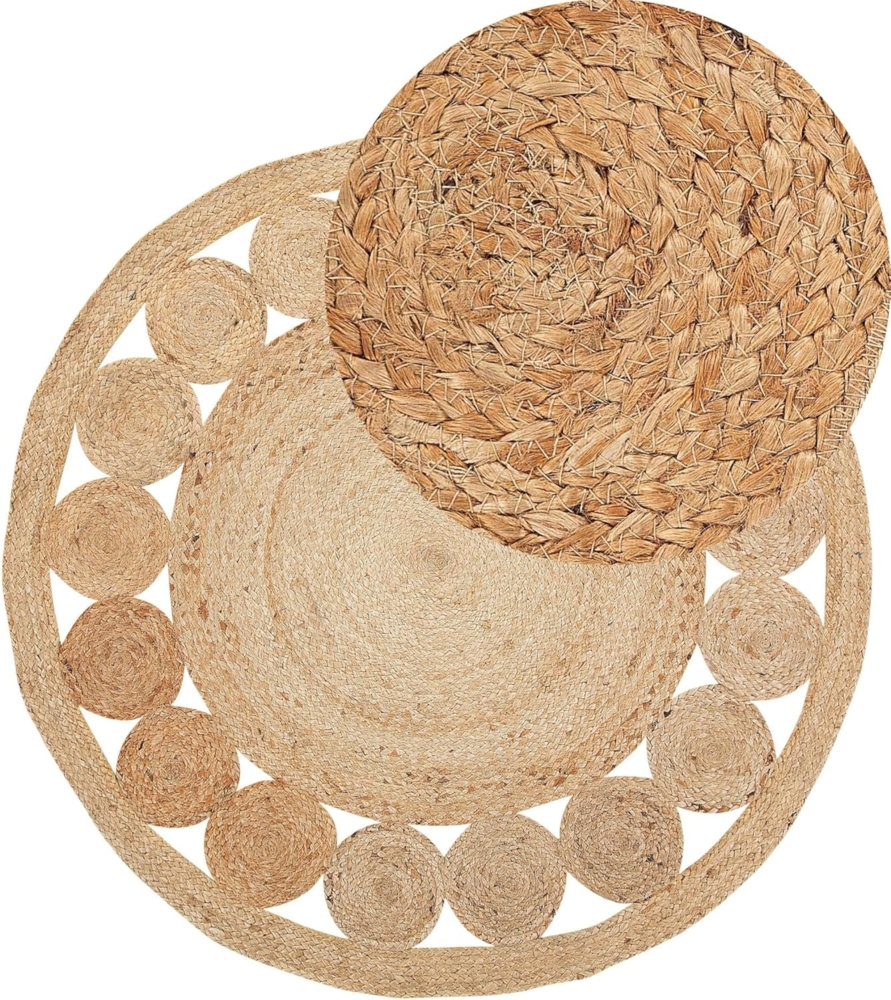 Teppich beige Jute ø 120 cm AHLAT Bild 1