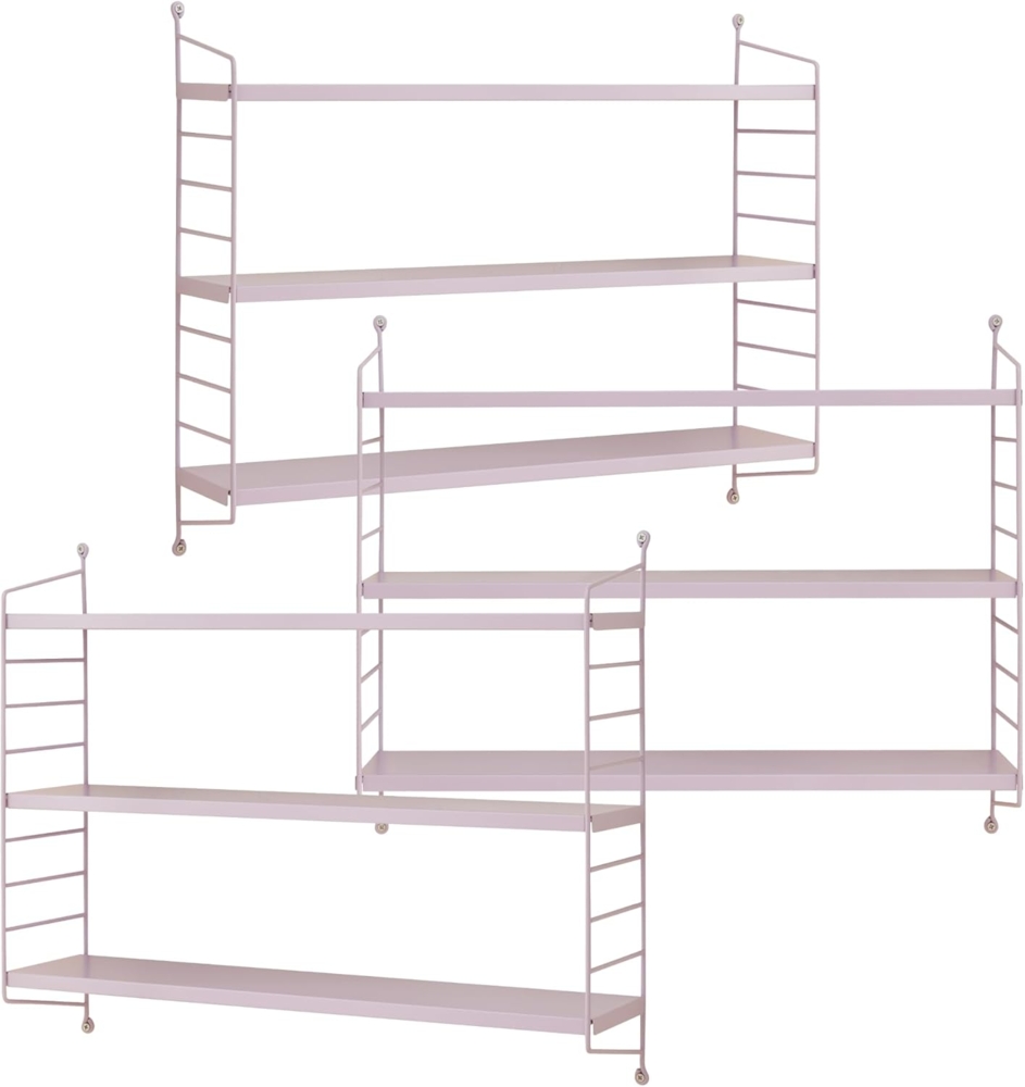 Modulares Wandregal Strängnäs 3er Set Lila [en. casa] Bild 1