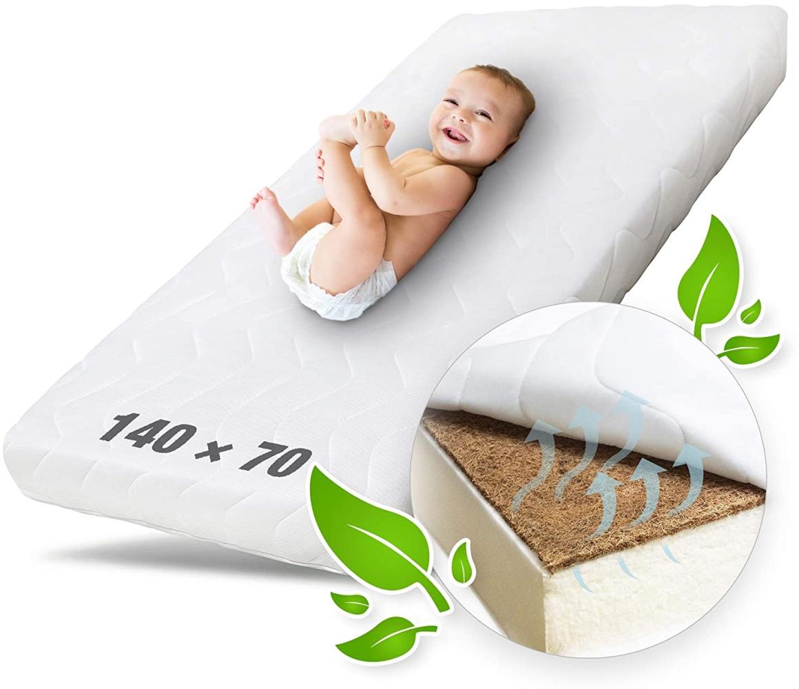 Ehrenkind® Babymatratze Kokos | Baby Matratze 70x140 | Kindermatratze 70x140 mit hochwertigem Schaum, Kokosplatte und Hygienebezug Bild 1