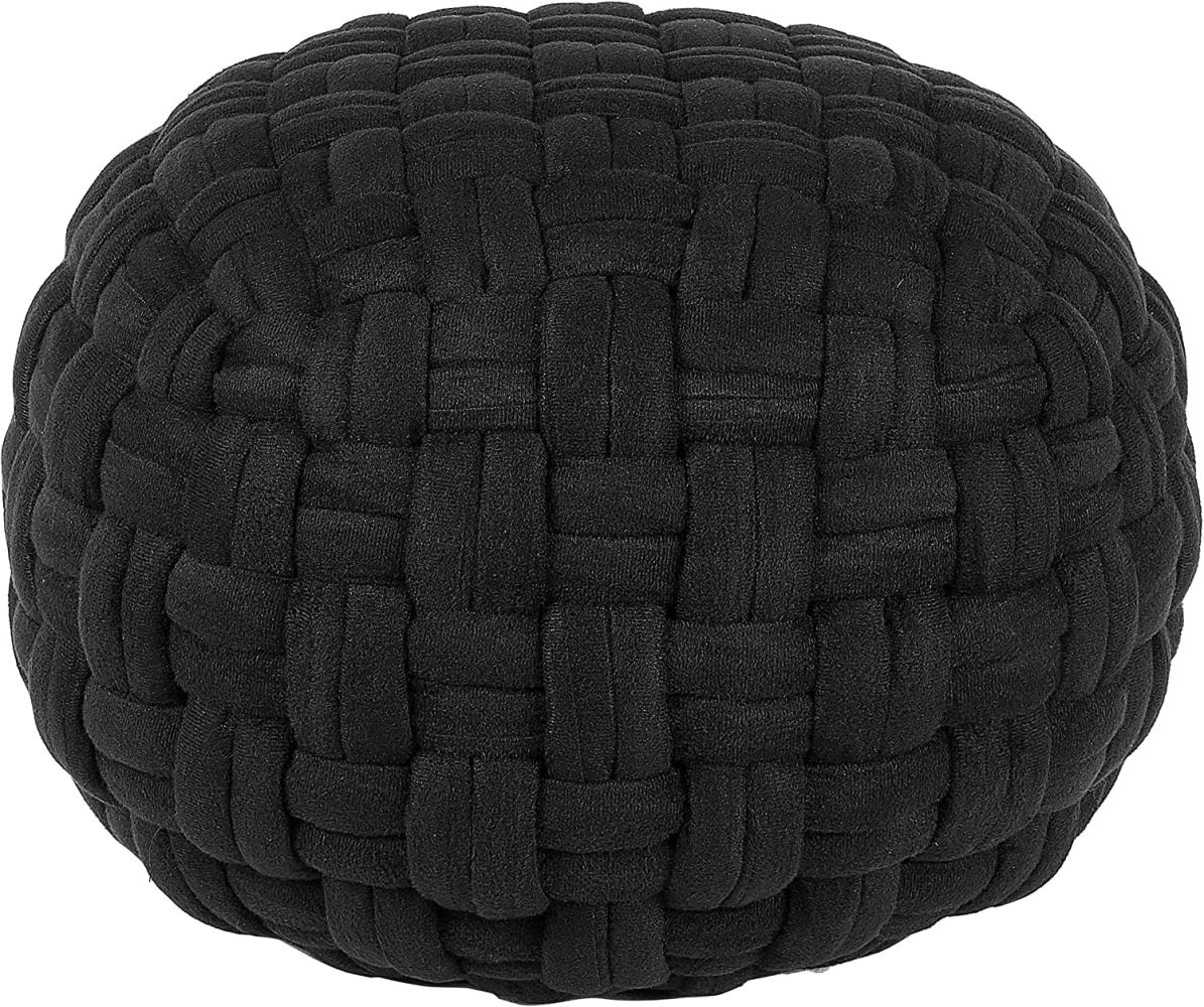 Pouf HOPA Schwarz Samtstoff 45 cm 45 cm Bild 1