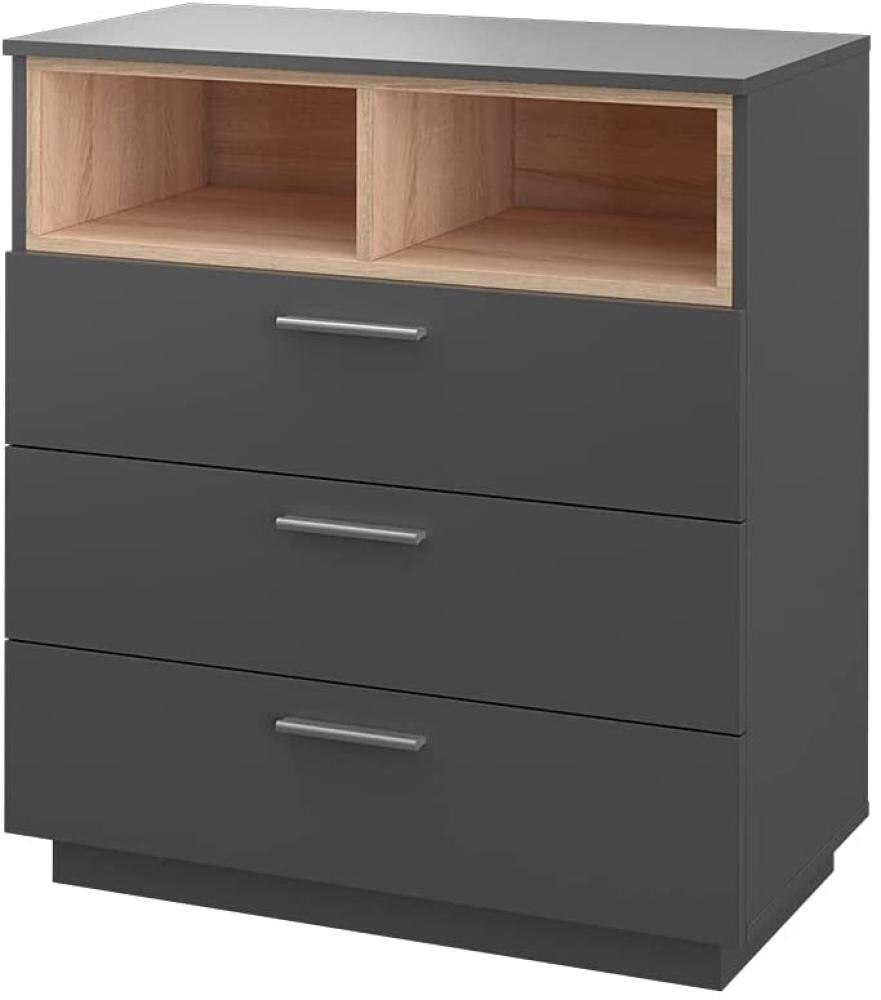 Vicco Kommode Highboard Anrichte Beatrice Anthrazit 3 Schubladen Sideboard Regal Bild 1