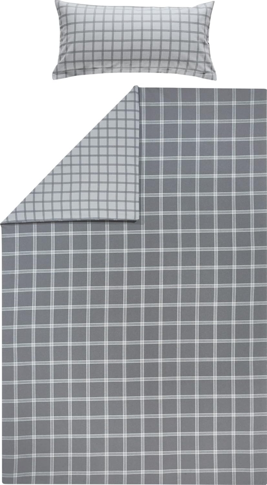Erwin Müller Bettwäsche Wendebettwäsche, Biber, 2 teilig, Flanell Karo Bild 1
