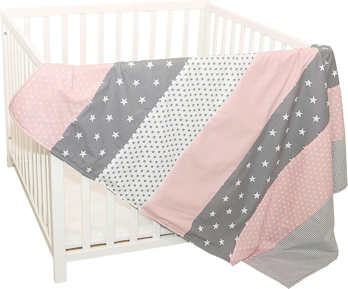 Ullenboom Babydecke & Kuscheldecke 100X140 cm Rosa Grau Bild 1