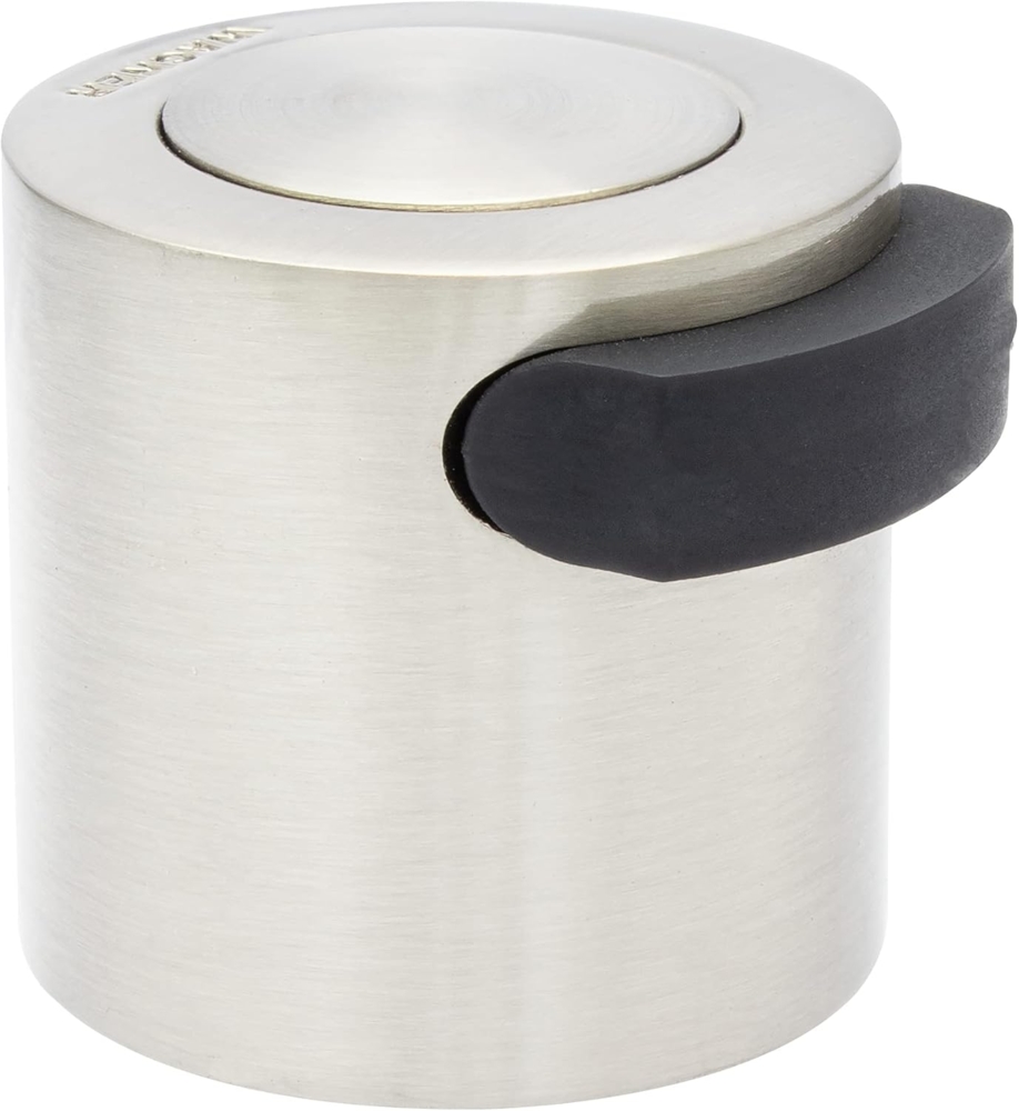 WAGNER Bodentürstopper SCREW - Durchmesser Ø 35 x 40 x 35 mm, Zinkdruckguss in Edelstahl-Optik, Puffer thermoplastischer Kautschuk, schwarz, zum Schrauben inkl. Montagematerial - 15514511 Bild 1