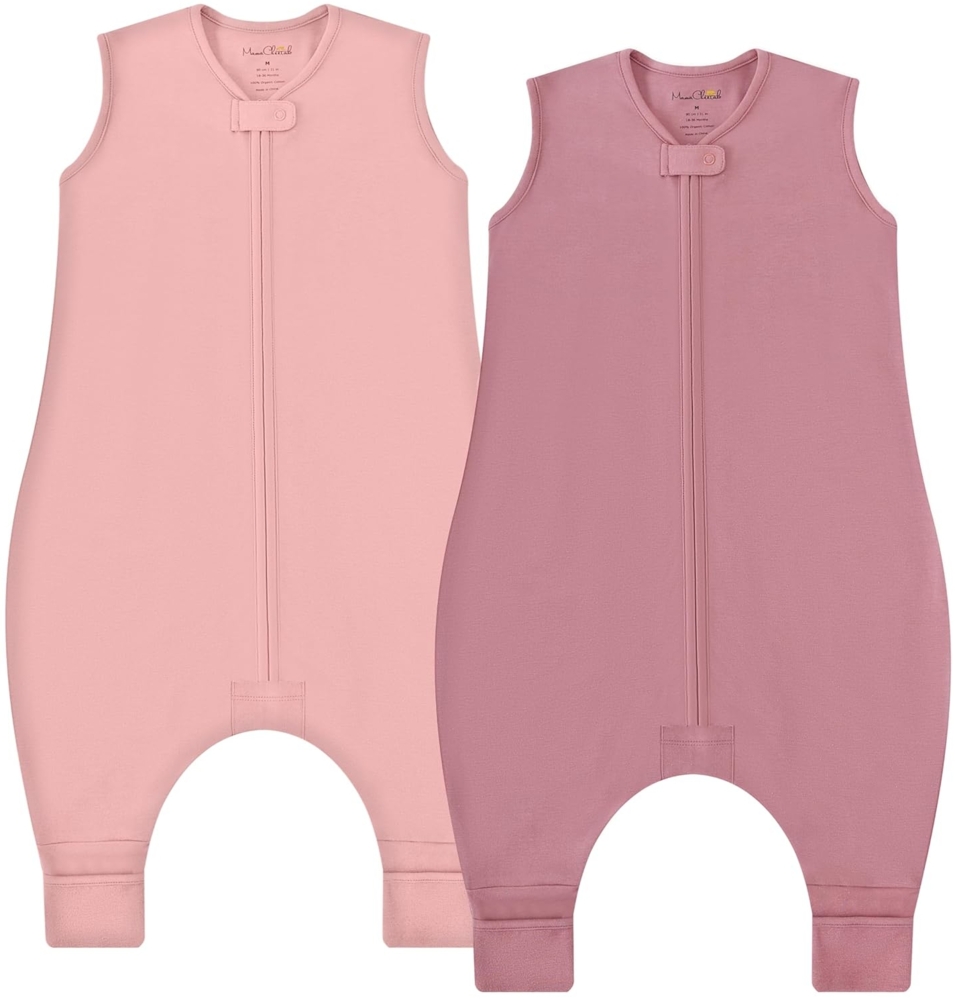 Mama Cheetah Kleinkind-Schlafsack mit Füßen, 3T-4T, 0,5 Tog, Bio-Baumwolle, tragbare Decken mit Beinen, Baby-Schlafsack für Spaziergänger, Früh-Walker, groß Bild 1