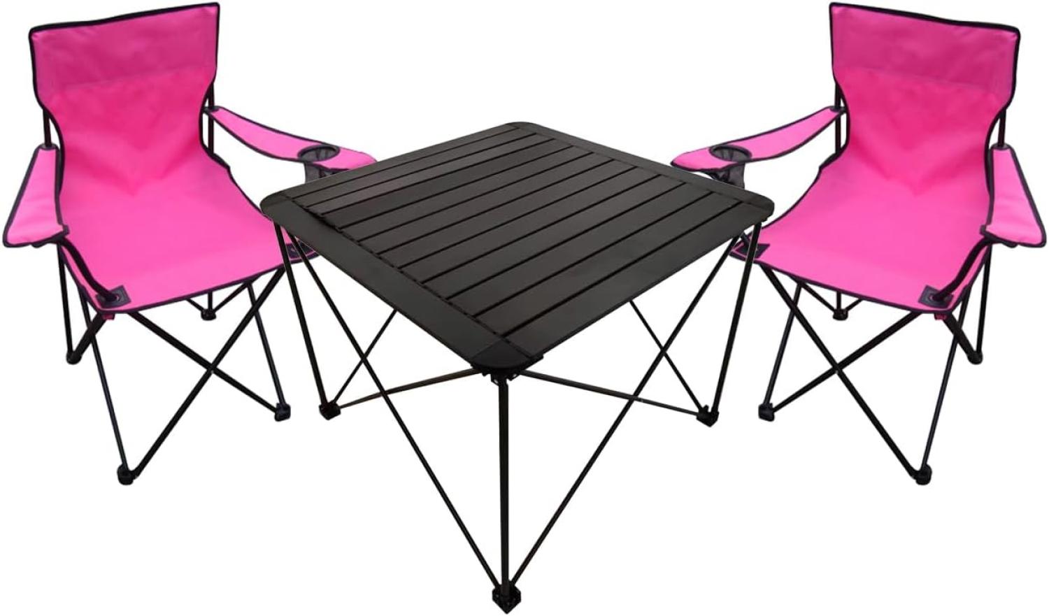 3teiliges Campingmöbel Set Campingtisch Campingstuhl L70xB70xH56cm Bild 1