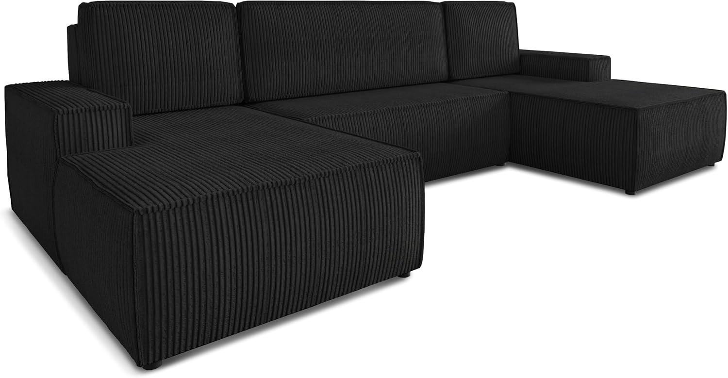 Sofnet Wohnlandschaft Totti U, mit Schlaffunktion und Bettkasten, U-Form Couch, Cord Stoff, Schlafsofa mit Wellenfeder Bild 1