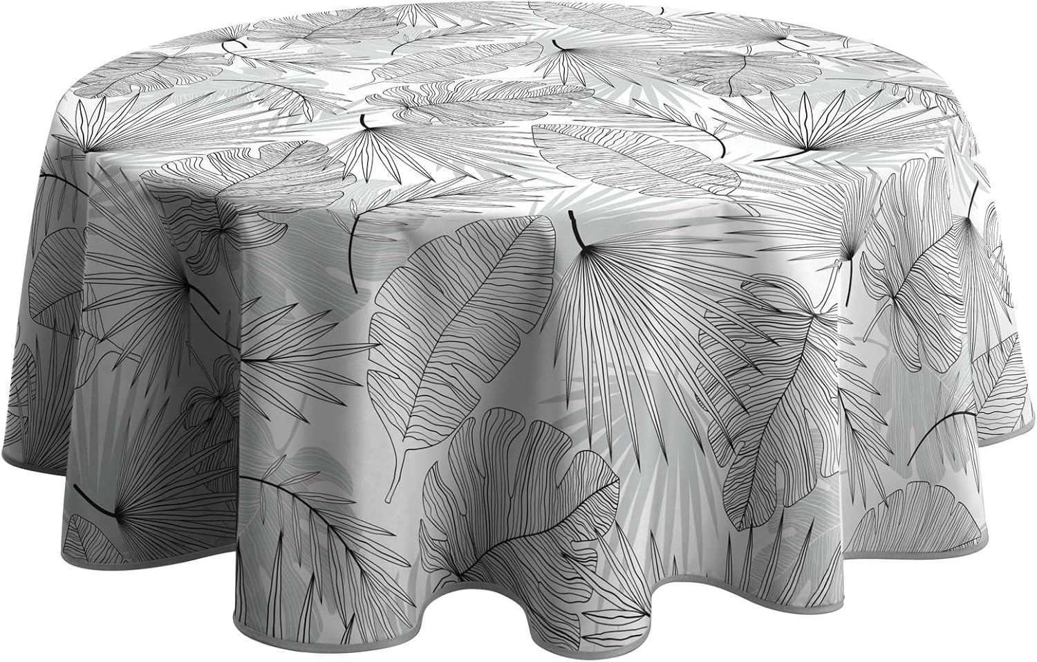 Le linge de Jules Tischdecke, schmutzabweisend, Olinda, grau, rund, 160 cm Bild 1