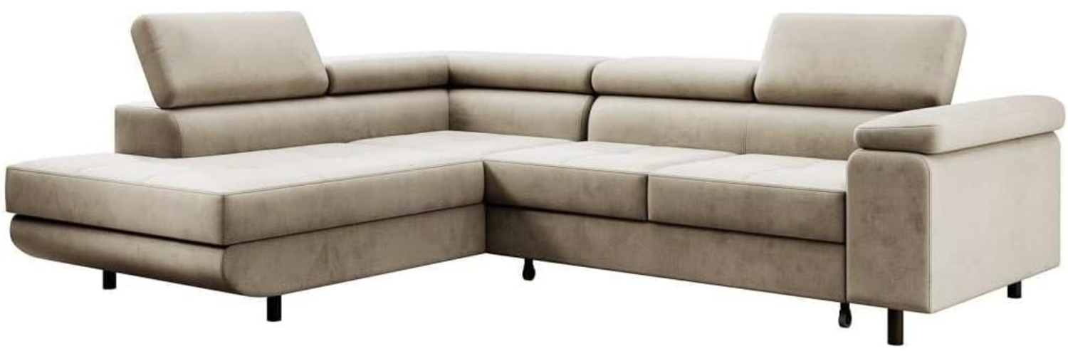 Designer Sofa Costa mit Schlaf und Klappfunktion Beige Links Bild 1