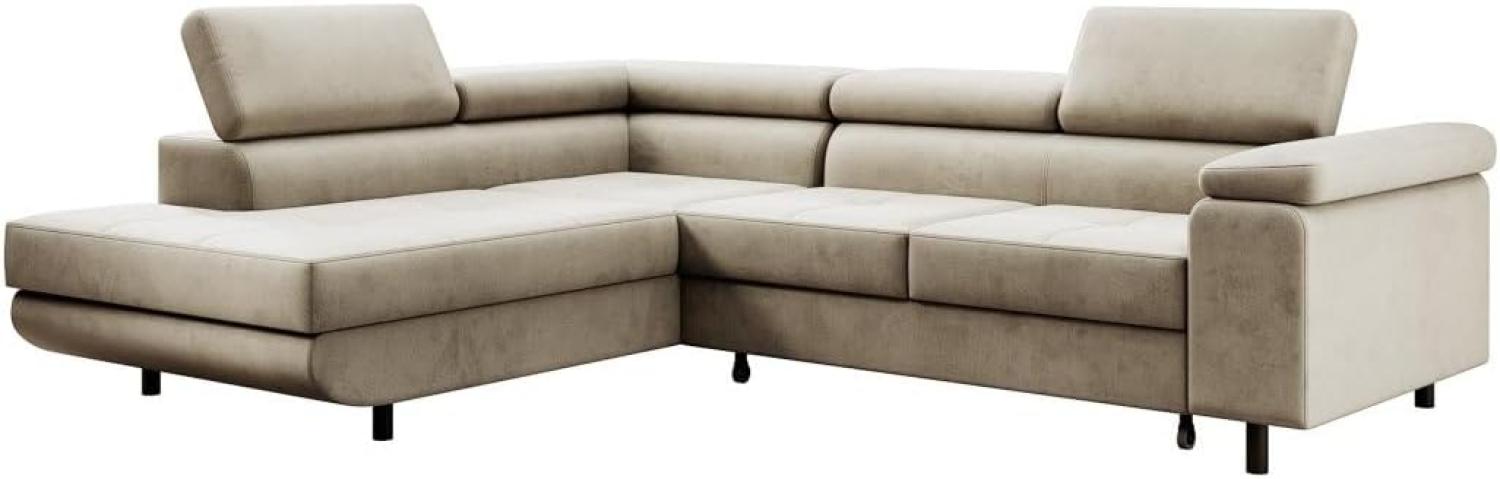 Designer Sofa Costa mit Schlaf und Klappfunktion Beige Links Bild 1