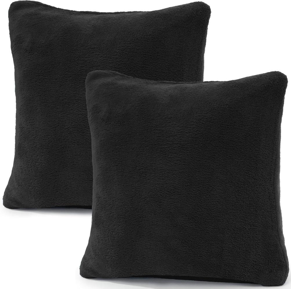 CelinaTex Kissenbezüge Comfortable Kissenbezüge Kissenhüllen 2er Set 40x40cm schwarz Bild 1