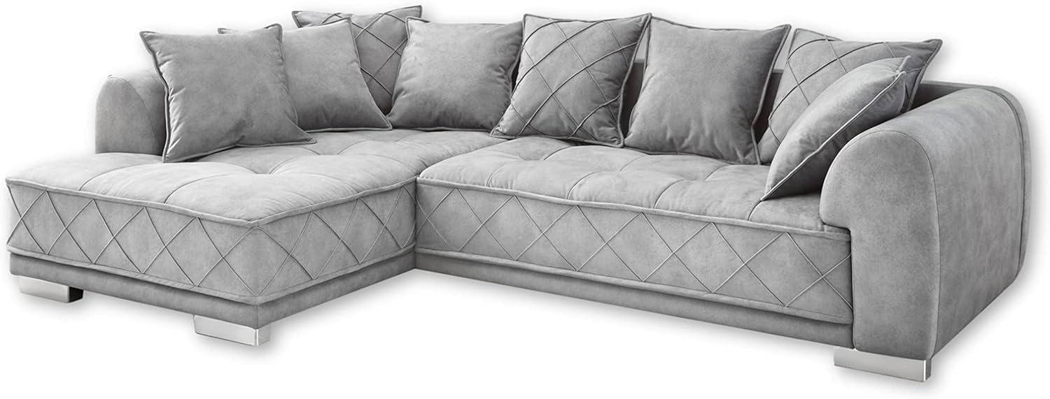 Bega Ecksofa SENTINA L-Sofa Stoff Samtoptik grau inkl. Kissen Bild 1
