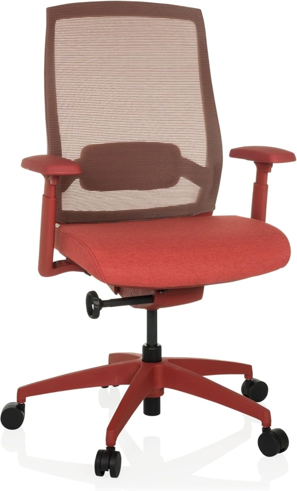 hjh OFFICE Ergonomischer Bürostuhl Colore Profi Drehstuhl, Sitztiefe & Lordosenstütze verstellbar, atmungsaktive Rückenlehne, Rot Bild 1