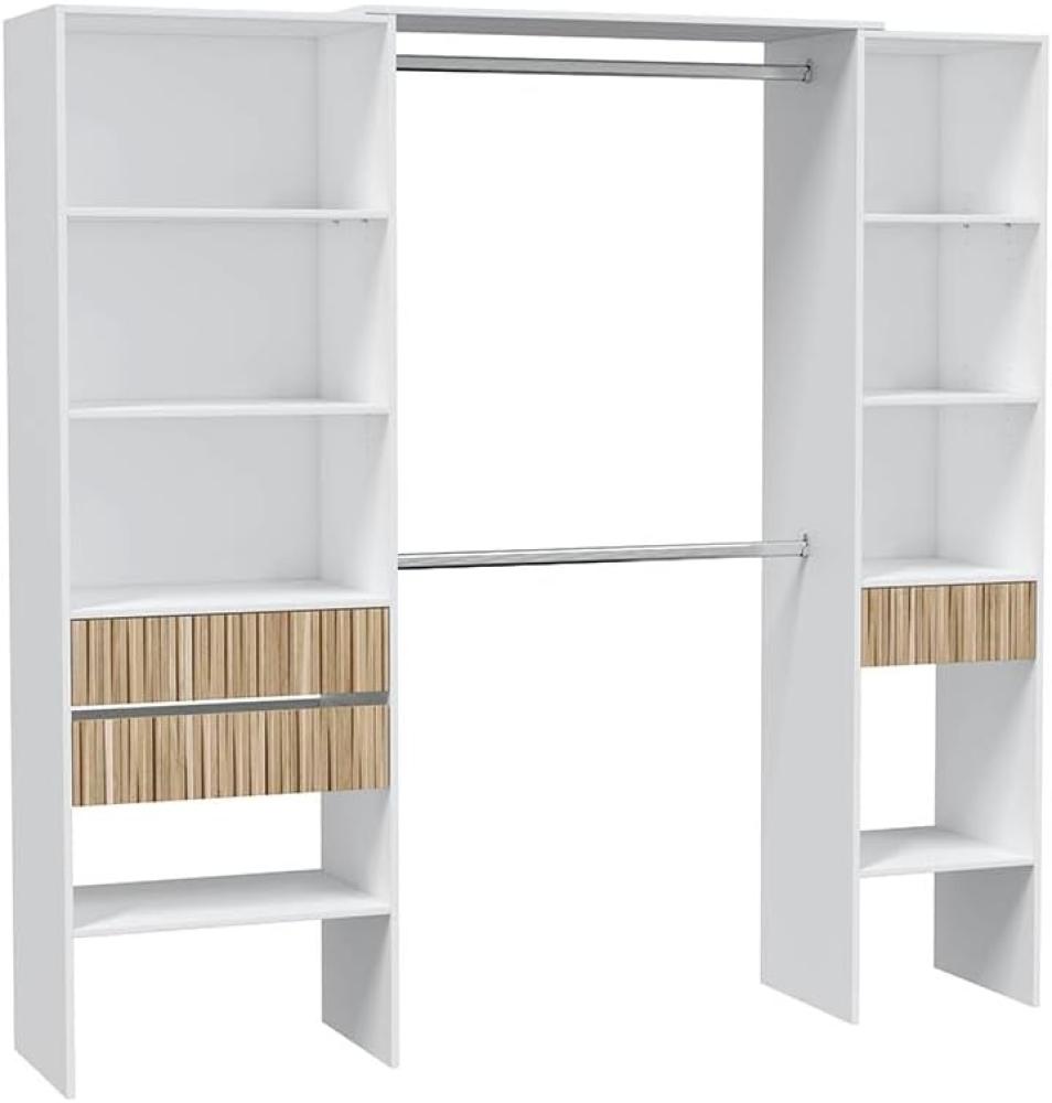 habeig Kleiderschrank begehbar Schlafzimmerschrank offen Schublade weiß Schrank Breite 190 cm Bild 1