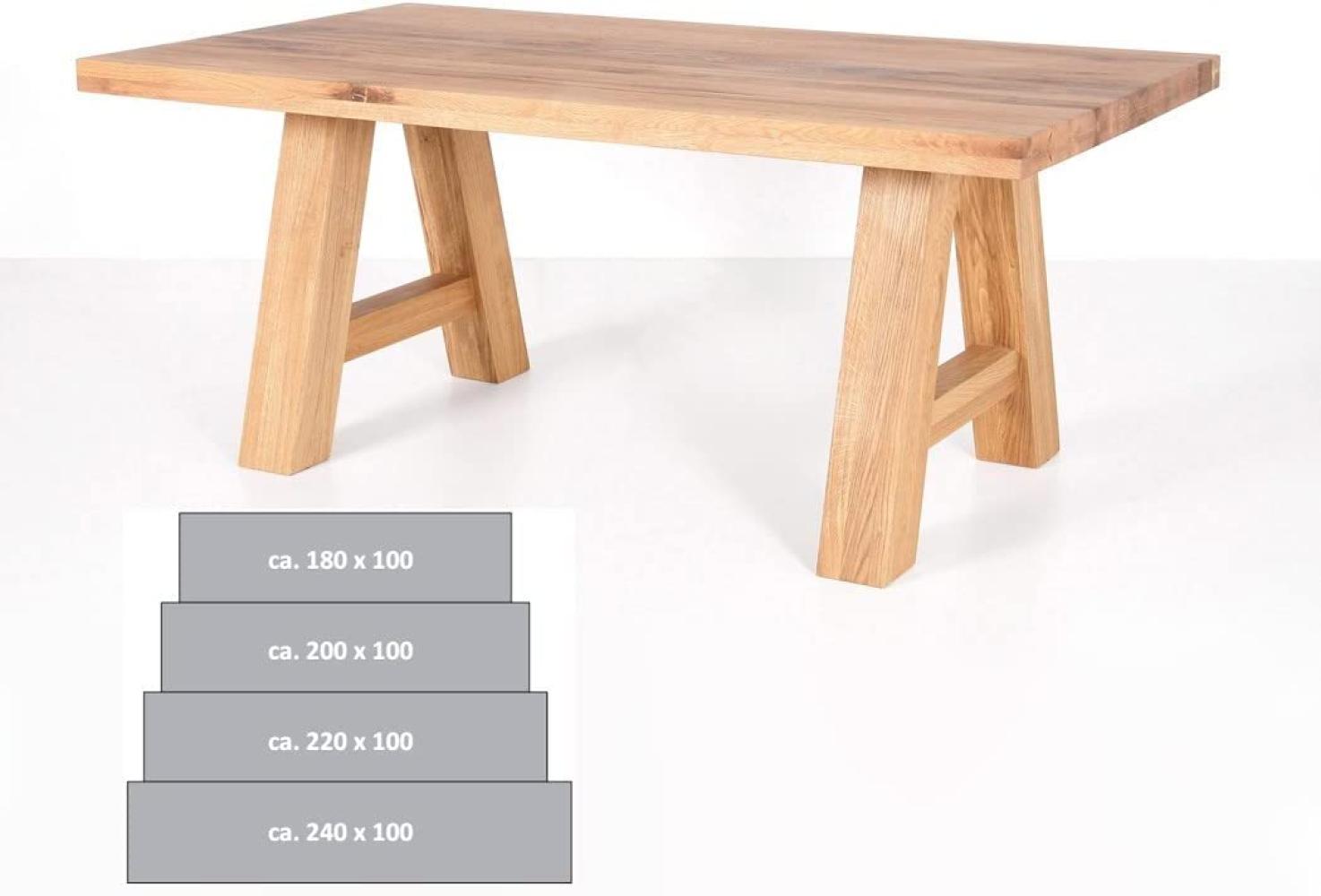 Esstisch Lyon A Balkeneiche Tisch 200-240cm Variante Massivholztisch 240 x 100 cm Bild 1