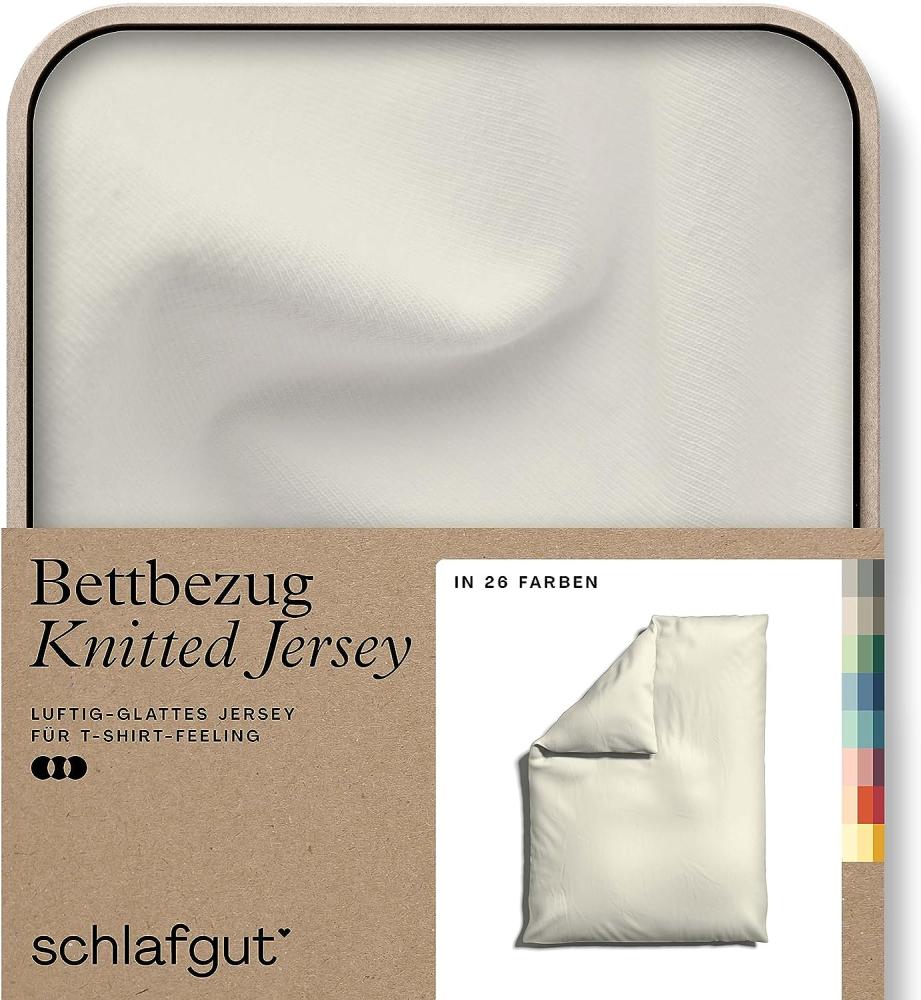 Schlafgut Bettbezug Knitted Jersey uni, aus Bio-Baumwolle mit Elasthan, Reißverschluss, (1 St), bügelfrei, Mix & Match Bettwäsche: passender Kissenbezug erhältlich Bild 1