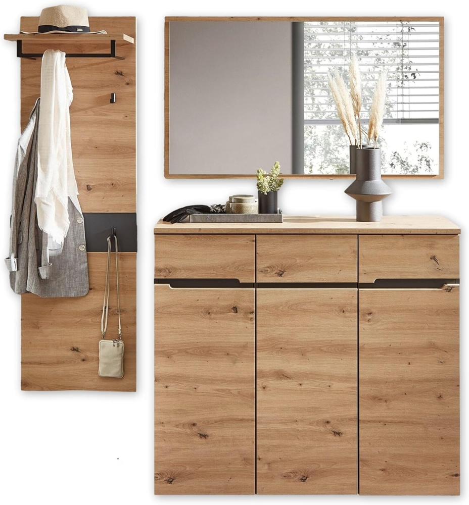Garderoben Set MEMPHIS GH82 Artisan Eiche Nachbildung 3-teilig Bild 1