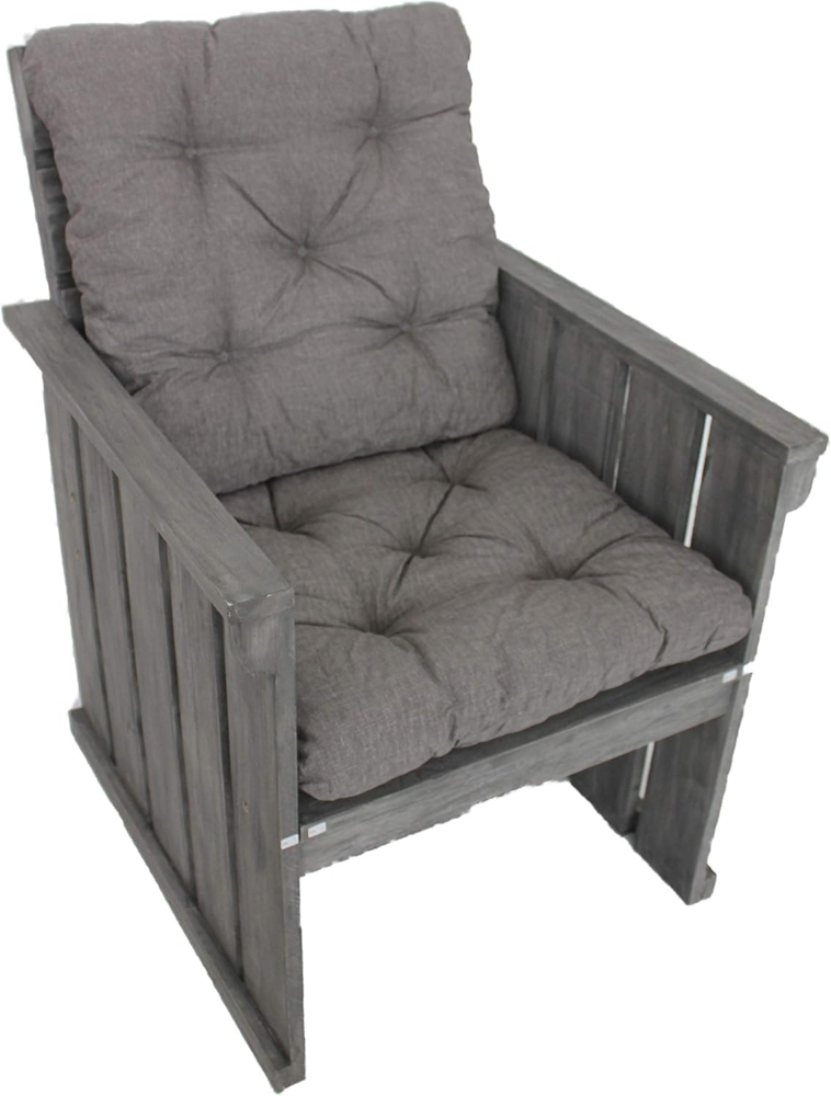 Ambientehome Sitzkissen für Sessel, 2er-Set, Hellgrau, 55 x 55 x 10 cm Auflagen, 65 Prozent Baumwolle, 35 Prozent Polycotton Bild 1