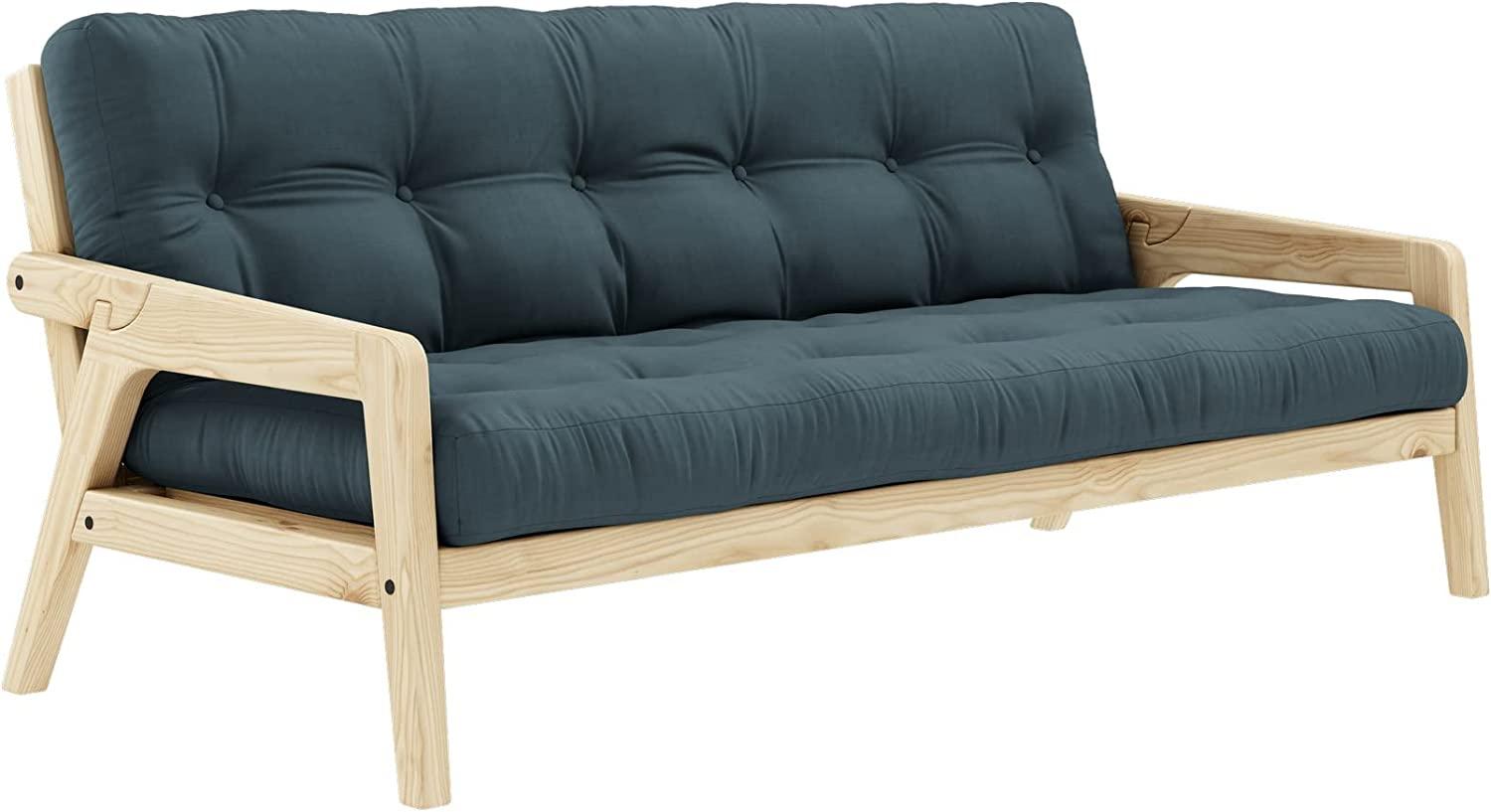 KARUP DESIGN GRAB Schlafsofa Gestell Natur Matratze Petrol Blau Bild 1