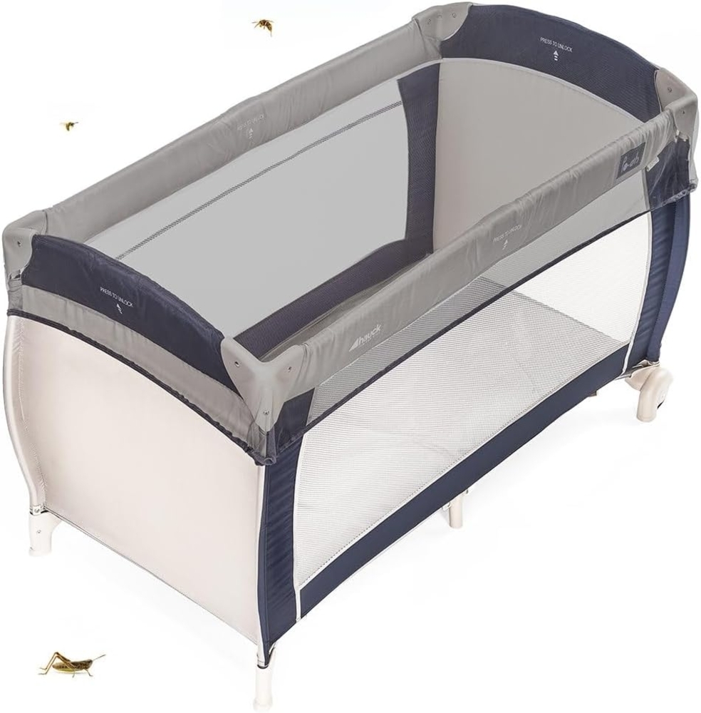 Zamboo Baby-Reisebett Universal - Grau, Insektenschutz / Mückennetz für Baby Reisebett Moskitonetz Babybetten Bild 1