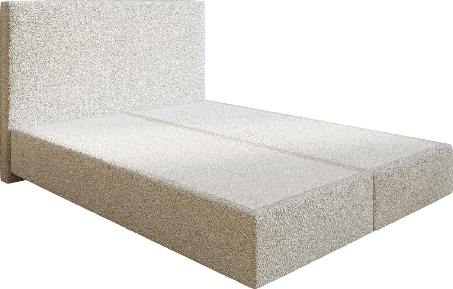 Boxspringgestell Dream-Well 160x200 cm Bouclé Creme-Weiß Bild 1