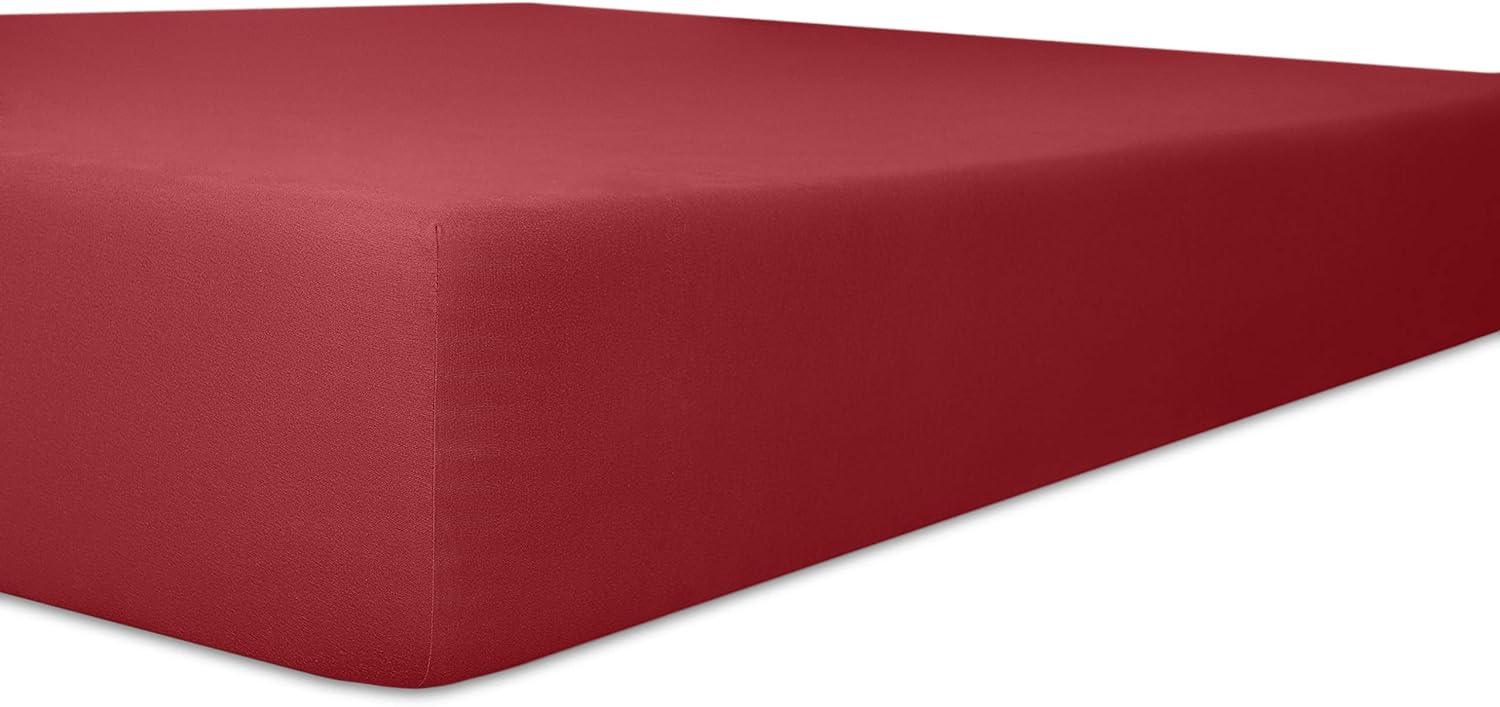 Kneer Exclusive-Stretch Q93 Spannbetttuch 40cm extra hoch, Farbe:48 - Karmin;Größe:120x200-130x220 cm Bild 1