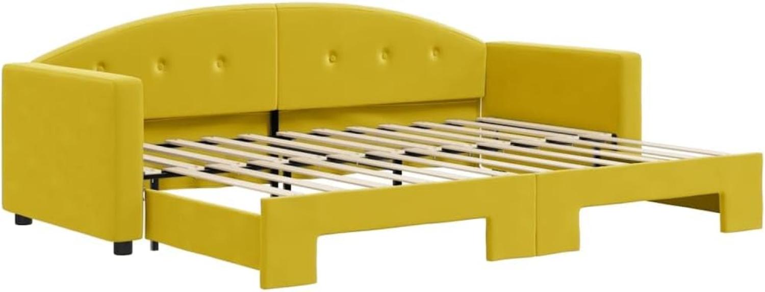 vidaXL Tagesbett Ausziehbar Gelb 80x200 cm Samt 3197299 Bild 1